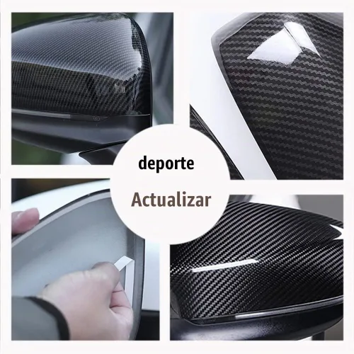 Vista 5 de 2 piezas de cubierta de espejo retrovisor lateral estilo fibra de carbono compatible con Mazd a CX5 CX-5 2017 2018 2019 2020 2021