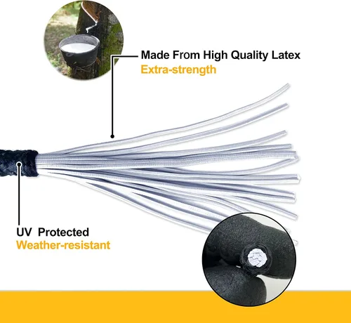 Vista 5 de Wellmax - Paquete de 100 cuerdas elásticas de bolas de 6 pulgadas – Resistentes, versátiles y construidas para durar, ideales para camping, amarres