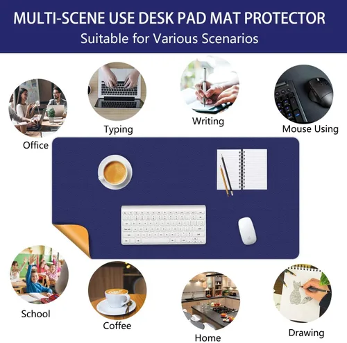 Vista 7 de Alfombrilla de escritorio para escritura, impermeable, protector de escritorio de 16 x 24 pulgadas, alfombrilla de mouse antideslizante, fácil