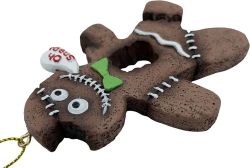 Vista 6 de Gingerbread Man Zombie Monster Cookie Oh Snap! Broken Leg Ugly Halloween Christmas Tree Ornament