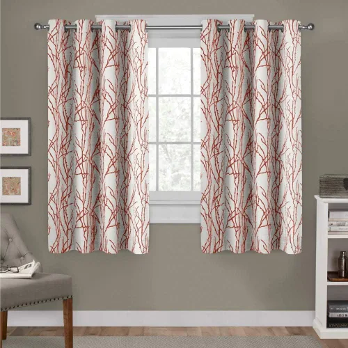 Vista 21 de Exclusive Home Branches - Par de paneles de cortinas de mezcla de lino con ojales, 54 x 84 pulgadas, negro