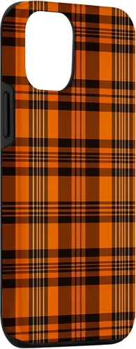 Vista 3 de iPhone 12/12 Pro Fall Plaid Halloween Naranja y Negro Acción de Gracias Otoño Case