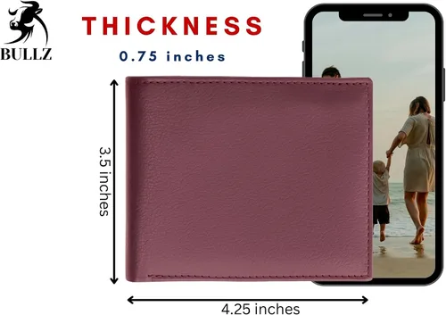 Vista 14 de Bullz RFID bloqueo de señal de protección contra robo de cuero grande grueso de seguridad para hombre cartera, Negro
