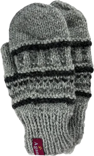Vista 2 de Agan Traders Gorro unisex con forro polar plegable y grueso para clima frío Mitón gris-1403