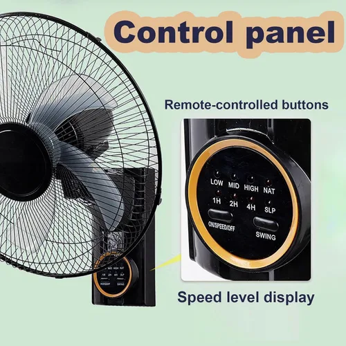 Vista 4 de Ventilador solar montado en la pared de 16 pulgadas, batería de gran