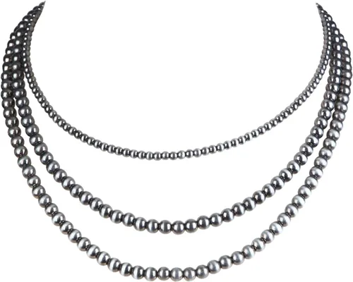 Vista 7 de Western Jewelry Navajo Pearl Necklace for Women Handmade Long Boho Turquoise Pearls Layered Necklaces for Cowgirls