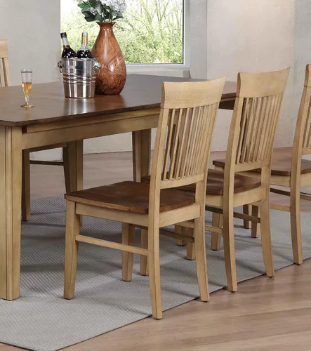 Vista 2 de Sunset Trading Brook Silla de comedor, pecana y trigo