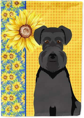 Vista 288 de Caroline's Treasures WDK5313GF Bandera de jardín con diseño de girasoles de verano, color negro y tostado, Airedale Terrier para buzón, bandera