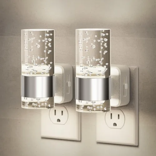 Vista 20 de JandCase Luz nocturna, luces nocturnas automáticas enchufables a la pared, luz nocturna LED regulable con brillo ajustable, luces nocturnas