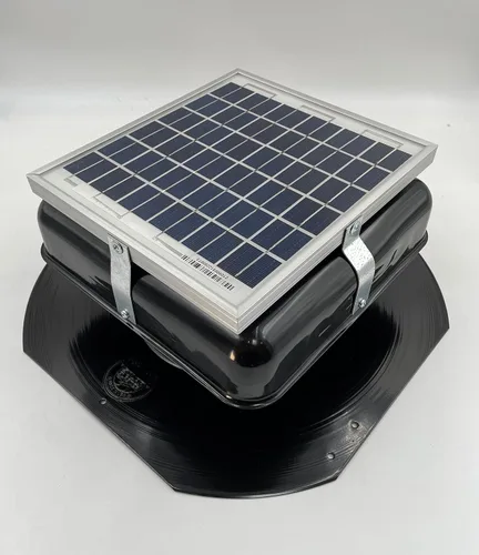 Vista 3 de Solar Mega RoofBlaster 2.0 con ventilación negra Ventilación solar del ático Ventilación solar de techo Ventilador solar para el ático