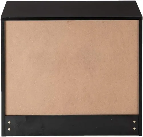 Vista 6 de corp Cómoda de madera simple de 3 cajones de almacenamiento, cómoda de madera, mesita de noche para dormitorio, sala de estar (negro)