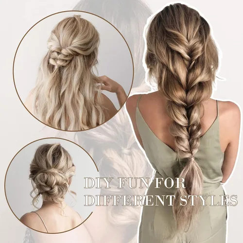 Vista 6 de REECHO Extensiones de cabello, 4 piezas, extensiones de cabello con clip HE001, extensiones de cabello sintéticas naturales y suaves para mujer