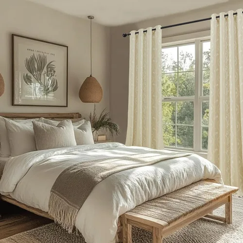 Vista 3 de LIMON HOME Cortinas Opacas Beige de 84 pulgadas de Largo para Sala de Estar y Dormitorio, Tratamiento de Ventana Insonorizado Cortinas Blackout