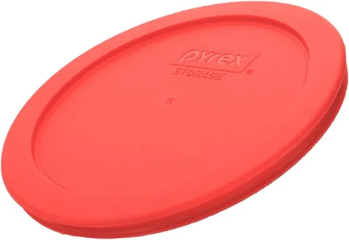 Vista 2 de Pyrex 7201-PC Tapas redondas de 6.5 pulgadas, para recipientes de vidrio. Paquete de 4 unidades., Paquete de 4, Rojo Fits 7201 4-Cup Glass Bowls