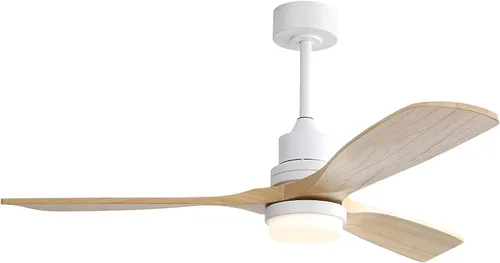 Vista 13 de Sofucor Ventiladores de techo de madera maciza de 52 pulgadas con luces y control remoto, ventilador de techo regulable de 6 velocidades