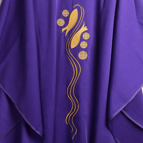 Vista 9 de BLESSUME Celebrant Casulla Iglesia Púrpura Misa Vestiduras