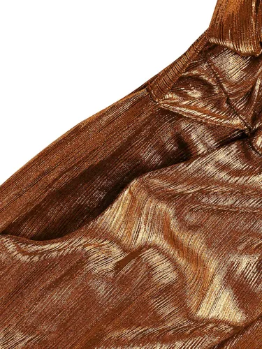 Vista 6 de YOINS - Overol de lentejuelas para mujer de manga larga casual cuello en V con cinturón brillos metalizados para fiesta