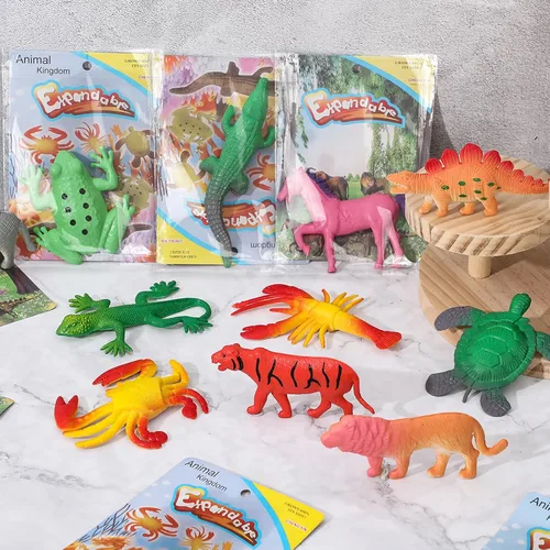 Vista 3 de Outus Juego de 8 criaturas de animales en crecimiento expandibles gigantes 3D para cultivo de huevos de Pascua, relleno de cesta de huevos