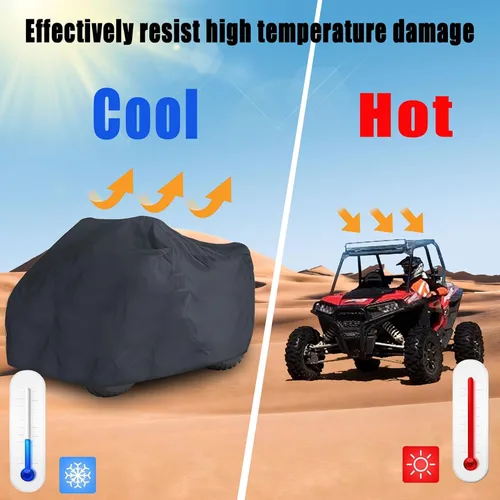 Vista 4 de Funda para automóvil de 2 a 3 plazas, impermeable, protección para todo tipo de clima, al aire libre, resistente, protección para todo
