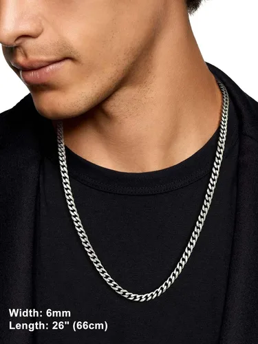 Vista 9 de Suplight Cadena de eslabones cubanos curvados de acero inoxidable 316L chapada en oro, plata, negro, para hombre y mujer, 46, 51, 56, 61, 66, 71