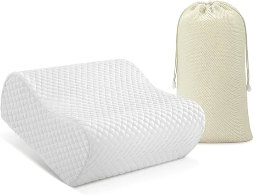 Vista 13 de Almohada de espuma viscoelástica con contorno firme, almohada cervical para aliviar el dolor de cuello, almohadas ortopédicas para dormir de lado