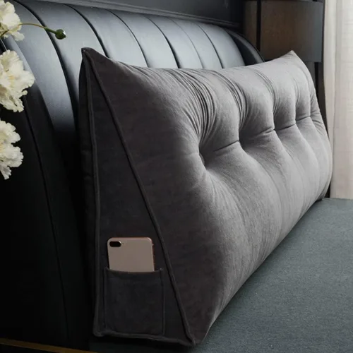 Vista 14 de Almohada triangular para cabecero, cojín triangular de color sólido, almohada de descanso en cama, almohada extraíble con soporte de cuña grande