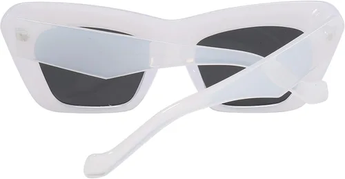 Vista 3 de SUNBSR - Lentes de sol cuadrados retro de ojo de gato para hombres y mujeres estilo de los años 90 con marco grueso con elegantes bordes facetados