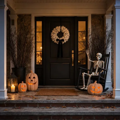Vista 5 de NUPTIO Decoración de Halloween de calabaza de terracota: 7.5 "H Jack O