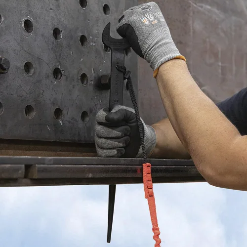 Vista 7 de KLEIN TOOLS 3212TT Llave de boca abierta de construcción con orificio para amarrar, fabricada en EE. UU., apertura nominal de 1-1/4 pulgadas, perno