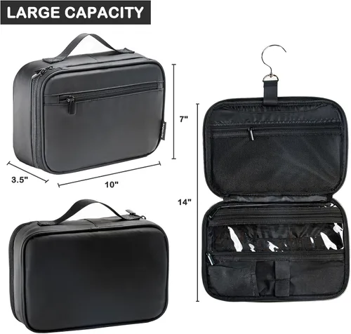 Vista 2 de Bolsa de aseo colgante para hombres y mujeres, bolsa de viaje BAGSPRITE para artículos de tocador, bolsa de afeitar resistente al agua para hombres