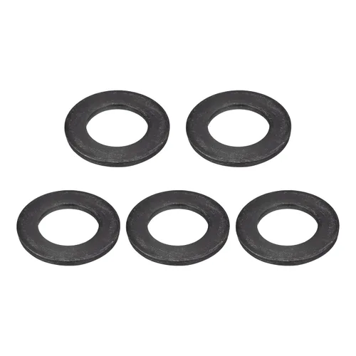 Vista 26 de Uxcell Arandela plana de acero al carbono para pernos M8, 10 piezas M8 x 16 x 1.5mm, aleación de acero negro oxidado de grado 8.8, sujetadores