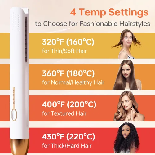 Vista 4 de Hair Straighter, Hair Straightening Comb and Hair Curler 2 in 1, Hair Straightener with Teeth and Compact Design for Natural Styling and Traveling