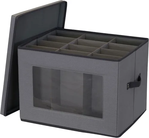 Vista 4 de Household Essentials Baúl alto para guardar botellas y vino, gris