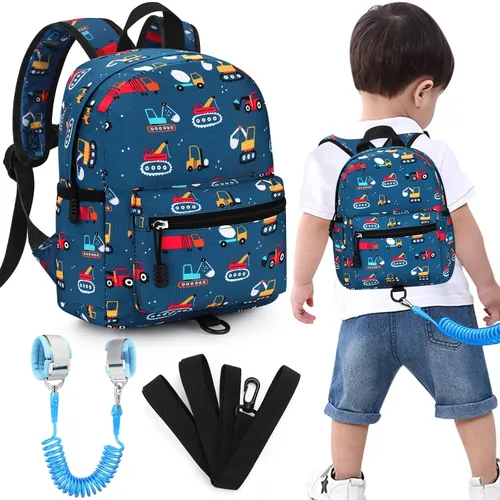 Vista 13 de Accmor Mochila para niños pequeños con correa, lindas mochilas para niños con eslabón de muñeca antipérdida, mini mochila para bebé, arnés