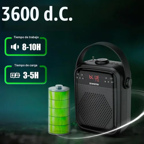 Vista 5 de ZOWEETEK Amplificador de Voz con Micrófono Inalámbrico de Mano, Amplificador de Voz Inalámbrico para Profesores, Altavoz y Micrófono de Sistema PA