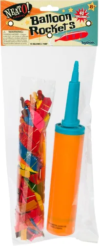 Vista 2 de Toysmith - ¡Neato! Globos tipo cohete, juguete Oval Inflatable Launchers, Sky Race Play, Kids Activity, Favor Refills, Group Games, Bright
