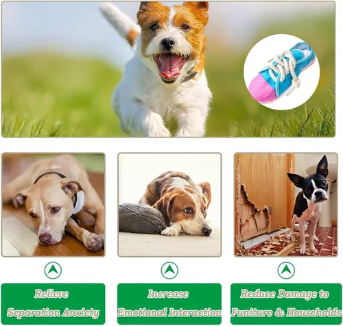 Vista 3 de IFOYO Juguete masticable duradero para perros con forma de mini zapatilla de deporte, juguete interactivo para mascotas, para cachorros, perros