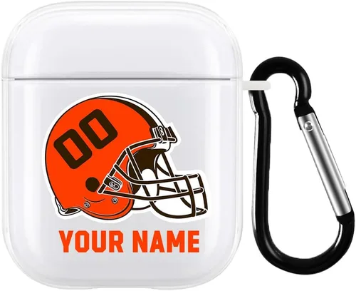 Vista 10 de Funda de casco de fútbol con nombre y número para Apple AirPods de 2ª y 1ª generación, regalo personalizado para fanáticos de los deportes de Arizona