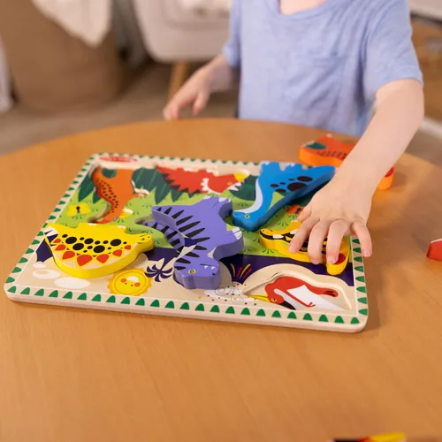 Vista 2 de Melissa & Doug dinosaurio Chunky Rompecabezas de madera, Multicolor