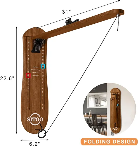Vista 3 de Ring Toss Game for Adults, Outdoors Games, Wall Mounted Hook and Ring Game with Foldable Arm