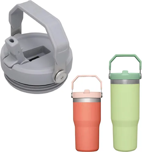 Vista 12 de 2PC Tapas de Vaso de Repuesto a Prueba de Fugas con Popote - Compatibles con Vaso Stanley NUEVA VERSIÓN Iceflow Flip, Quencher H2.0 y Protour Negro