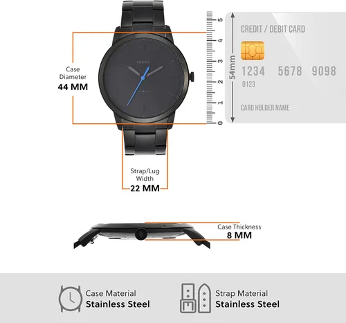 Vista 5 de Fossil - Reloj casual de cuarzo, minimalista, de acero inoxidable y delgado para hombre