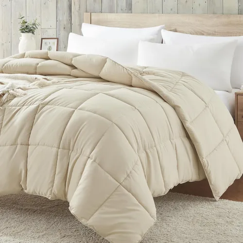 Vista 20 de Homelike Moment Edredón tamaño king - Inserto de edredón beige, alternativa al plumón, edredón ligero para cama king, ropa de cama ligera