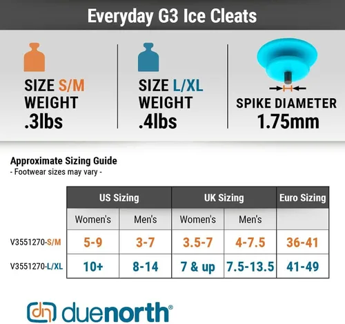 Vista 5 de Due North Everyday G3 - Cuchilla de hielo para caminar y correr sobre nieve y hielo 1 par