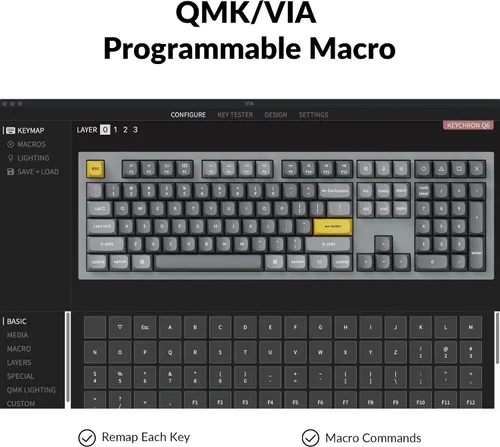 Vista 2 de Keychron Q6 Wired Custom Mechanical Keyboard, QMKVIA Programmable Macro, Full-Size Aluminum RGB Backlit, Double Gasket Hot-Swappable Gateron G Pro