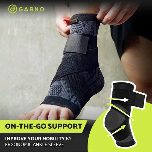 Vista 2 de GARNO Tobillera – Manga de compresión para pies con correas ajustables para hombres y mujeres, fascitis plantar y soporte de Aquiles, alivio