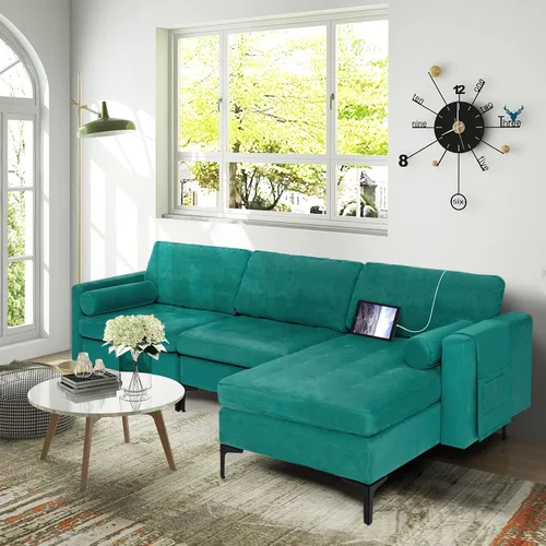 Vista 11 de KOMFOTT Sofá de dos plazas, tapizado para sala de estar, asientos de dos plazas modernos con 2 almohadas de refuerzo, bolsillo para revista, sofá