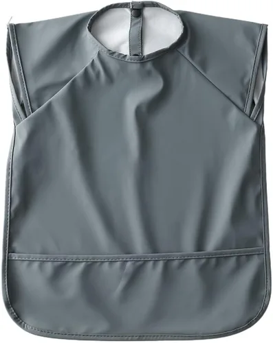 Vista 10 de Baberos impermeables para bebés, babero de alimentación con recogedor de alimentos, fácil de limpiar y lavable
