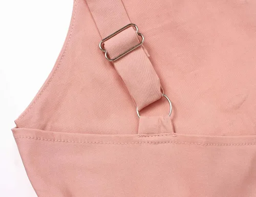 Vista 7 de Enterizo casual con tirantes para mujer, sexy, ajustable, sin mangas, recto, cintura alta, liso