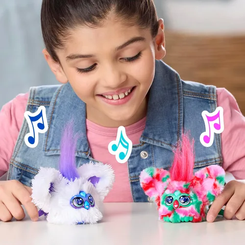 Vista 4 de FURBY Furblets - Paquete de 2 mini amigos navideños Pep-Mint & Sno-Flay, juguetes electrónicos de peluche para niñas y niños de 6 años en adelante